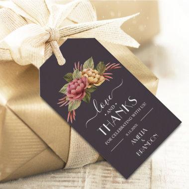 Elegant Watercolor Floral Wedding Favor Gift Tags