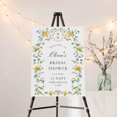Elegant Watercolor Floral WELCOME  Foam Board