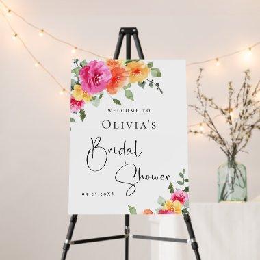 Elegant Watercolor Floral WELCOME  Foam Board