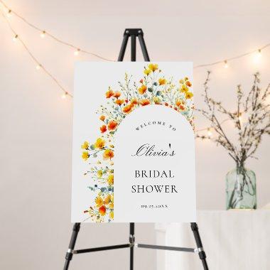 Elegant Watercolor Floral WELCOME Bridal Shower Foam Board