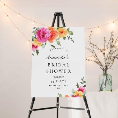 Elegant Watercolor Floral WELCOME  Foam Board