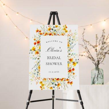 Elegant Watercolor Floral WELCOME Bridal Shower Foam Board