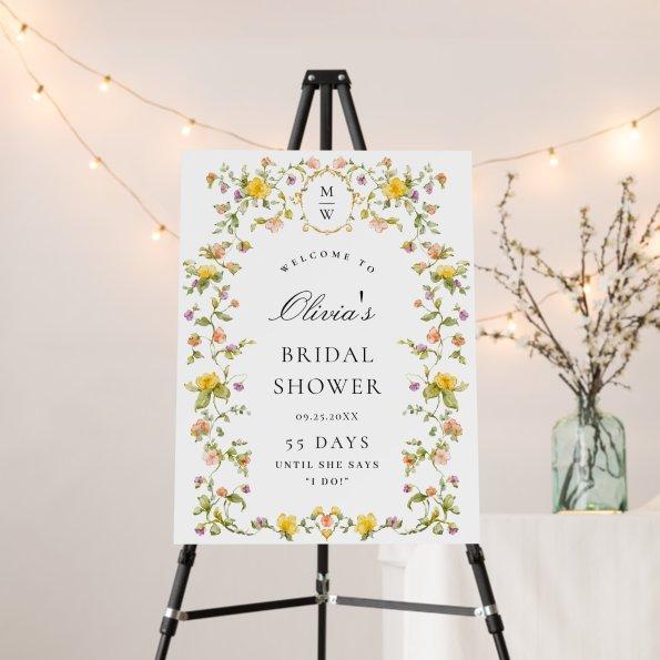 Elegant Watercolor Floral WELCOME  Foam Board