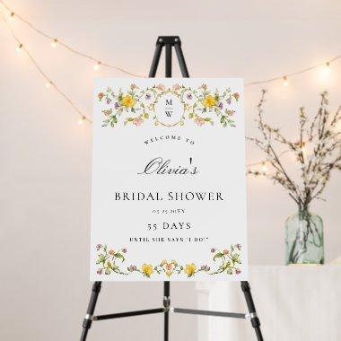 Elegant Watercolor Floral WELCOME  Foam Board