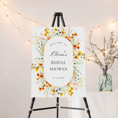 Elegant Watercolor Floral WELCOME Bridal Shower Foam Board