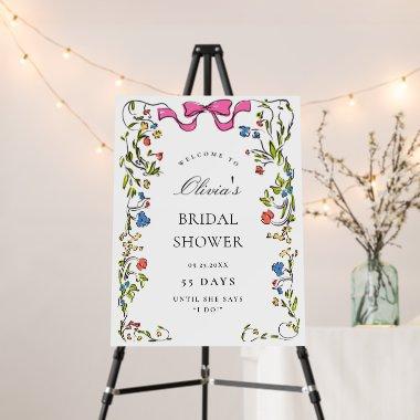 Elegant Watercolor Floral WELCOME  Foam Board