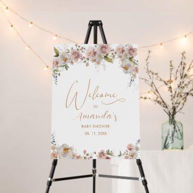 Elegant Watercolor flowers baby shower Welcome Foam Board