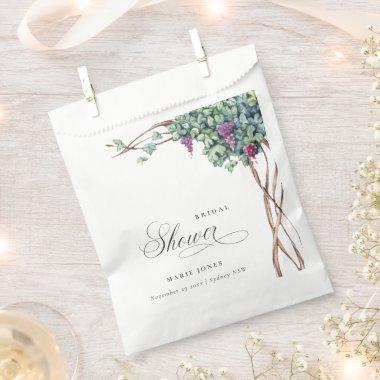 Elegant Watercolor Grapevine Foliage Bridal Shower Favor Bag