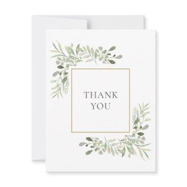 Elegant Watercolor Greenery Wedding Thank You