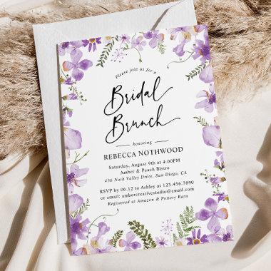 Elegant Watercolor Lavender Bridal Brunch Invitations