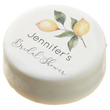 Elegant watercolor lemon  chocolate covered oreo