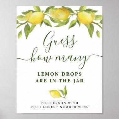Elegant Watercolor Lemon Bridal Shower Poster