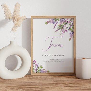 Elegant Watercolor Lilac Lavender Favors Poster