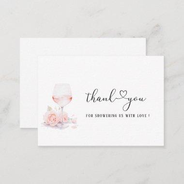 Elegant Watercolor Pink Floral Bridal shower Note Invitations