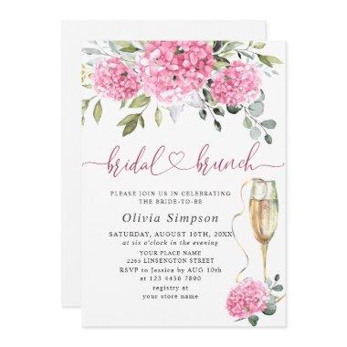 Elegant Watercolor Pink Hydrangea