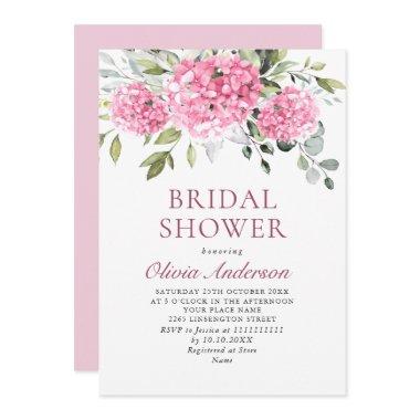 Elegant Watercolor Pink Hydrangea