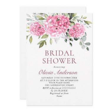 Elegant Watercolor Pink Hydrangea