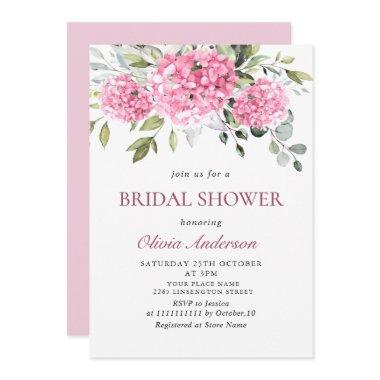 Elegant Watercolor Pink Hydrangea