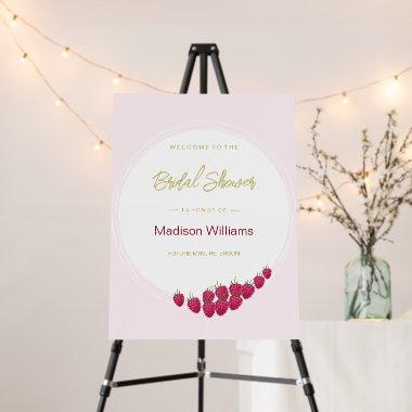 Elegant Watercolor Pink Raspberries Illustration Foam Board