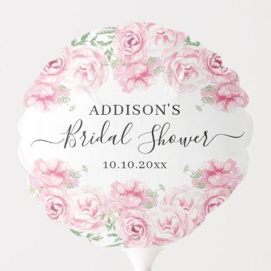Elegant Watercolor Roses Bridal Shower Balloon