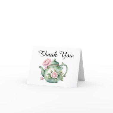 Elegant Watercolor Tea Party Thank You