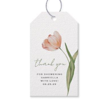 Elegant Watercolor Tulip Bridal Shower Gift Tags