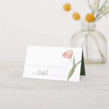 Elegant Watercolor Tulip Wedding Place Invitations