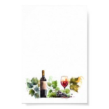 Elegant Watercolor Vineyard Modern Script Poster