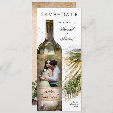 Elegant Watercolor Vineyard Wedding Save The Date