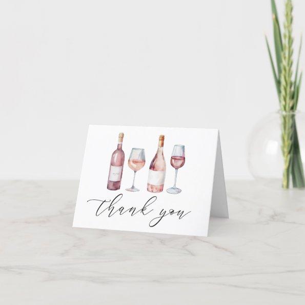 Elegant Watercolor Vino before Vows Thank You