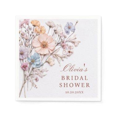 Elegant Watercolor Wild Flowers  Napkins