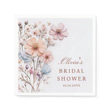 Elegant Watercolor Wild Flowers  Napkins
