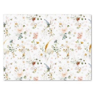 Elegant Watercolor Wildflower Garden Tissue Paper