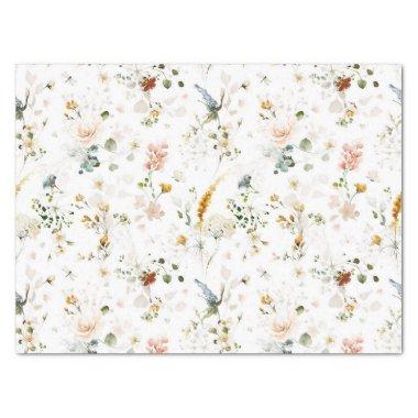 Elegant Watercolor Wildflower Garden Tissue Paper