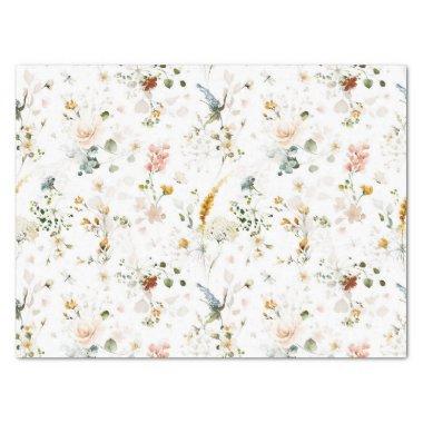 Elegant Watercolor Wildflower Garden Tissue Paper