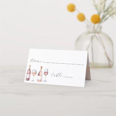 Elegant Watercolor Wine Bottles Vino Place Invitations