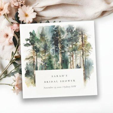 Elegant Watercolor Woodland Forest  Napkins
