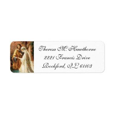 Elegant Wedding Betrothal Virgin Mary Joseph Label