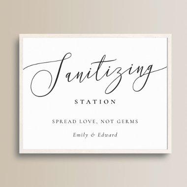 Elegant Wedding  Sanitizing Station Poster