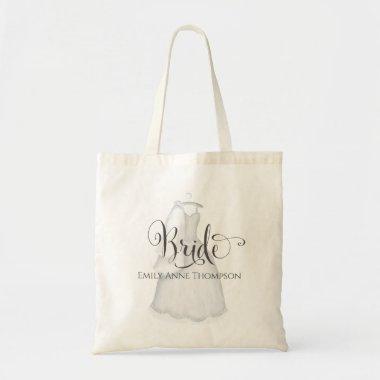 Elegant Wedding Bride Minimalist Script Modern Tote Bag