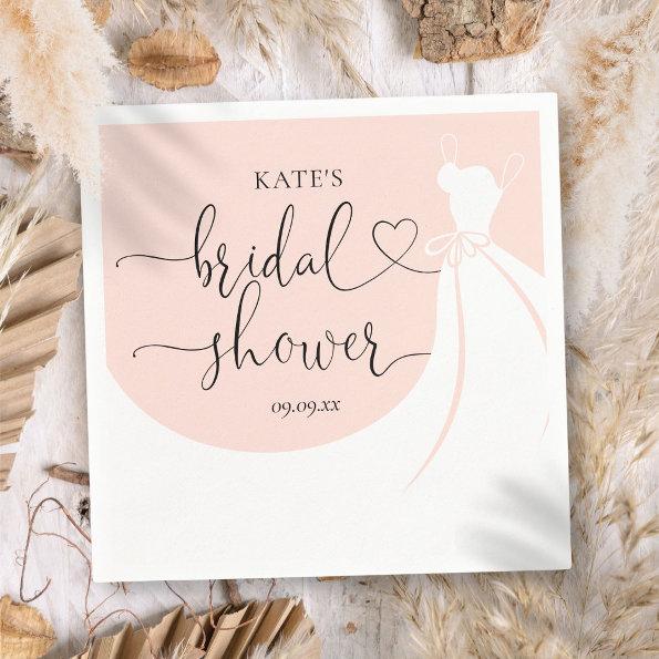 Elegant Wedding Dress Blush Pink  Napkins