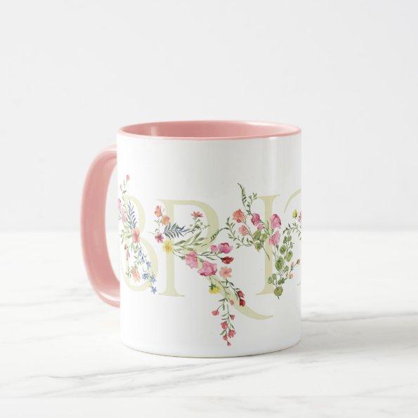 elegant wedding floral spring BRIDE  Mug