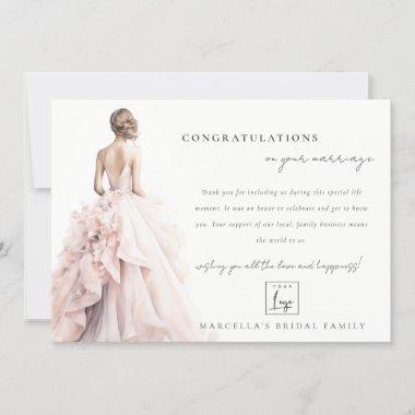 Elegant Wedding Gown Business Thanks QR Code Invitations
