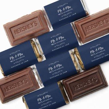 Elegant Wedding Mr & Mrs Trendy Chic Blue & White Hershey's Miniatures