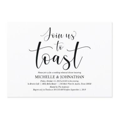 Elegant Wedding Rehearsal Dinner Invitation