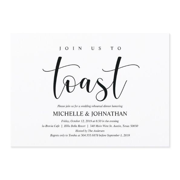 Elegant Wedding Rehearsal Dinner Invitation