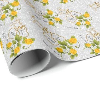Elegant Wedding with Yellow Roses & Gold Wrapping Paper