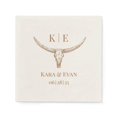 Elegant Western Wedding Personalized Napkins