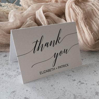 Elegant White and Black Calligraphy Thank You