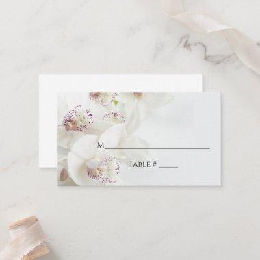 Elegant White and Purple Orchids | Flat Wedding Place Invitations